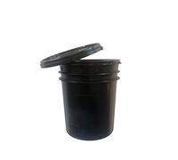 CPL Fabbrika. Barattolo in Plastica Vuoti - Capacità 1 Kg - In Plastica Nera Opaco - Con Tappo Sigillante chiusura ermetica di sicurezza. Forma Rotonda.