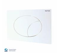 CPLAFLOW1 - PLACCA BIANCA LUCIDO FLOW PER CASSETTA INCASSO WC BAMPI 2 TASTI