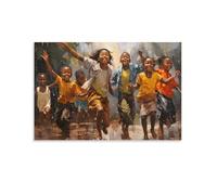 CPLVKWRQJ Bambini che correno gioia 1 Pezzo Bambini correndo gioiosamente Quadro Da Parete Camera Da Letto Arte Su Tela Morbidezza E Eleganza Per La Camera 12x18inch(30x45cm)