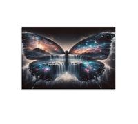 CPLVKWRQJ Fantasia farfalla cosmica Pezzo Singolo Farfalla con le ali della cascata Opere D'arte Cucina Tela Decorativa Pratica E Gradevole Alla Vista 12x18inch(30x45cm)