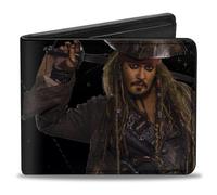 CPM Jack Sparrow Vivid Sword Pose + Pirates Logo/Skull Bi-Fold Portafoglio, Multicolore, Misura predefinita, Multicolore, Default Size