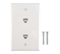 Cpolebev 1 Confezione da 2 Porte Ethernet Wall Plate, Cat6 da Femmina un Femmina Presa un Muro RJ45 Inline Coupler Presa un Muro, Bianca