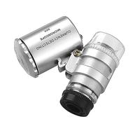 Cpolebev 1 Mini Microscopio Tascabile Portatile 60X Lente D'Ingrandimento Portatile Lente D'Ingrandimento Rilevatore di A Luce UV Lente D'Ingrandimento per Gioielliere