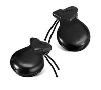 Cpolebev 1 Paio di Castagnette Spagnole Castagnette da Flamenco Circa 8,8x6,5x3cm Castagnette Tradizionali In Legno A Percussione Manuale (Nero)