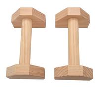 Cpolebev 1 Paio Parallette Ginnastica Calisthenics Handstand Bar Attrezzi Fitness nel Legno Attrezzi per L'Allenamento Push-Up Doppio