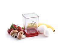 Cpolebev 1 PC Affettatrice Veloce con Piastra di Spinta in Acciaio Inossidabile Taglia Fragole e Banane Mini Affettatrice Taglia Taglierini da Cucina Gadget Rosso