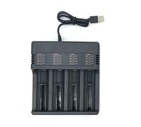 Cpolebev 1 PCS Caricabatterie Smart 18650 Caricabatterie al Litio Caricabatterie Universale Caricabatterie USB Caricabatterie Intelligente 4 Slot per Batteria Ricaricabile