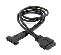 Cpolebev 1 PCS Single Port USB 3.1 Tipo C USB-C Femmina A USB 3.0 Scheda Madre 19Pin Header In Plastica 50cm