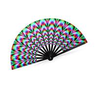 Cpolebev 1 PCS Ventilatore A Mano Pieghevole per Donne Raves, con Effetto Fluorescente, Ideale per Feste, Club, Promozioni, Discoteche, Bar Freaky e Decorazioni Pubbliche.