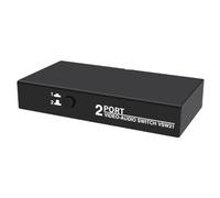 Cpolebev 1 Pezzo 2 in 1 Uscita Selettore AV Box 2 Porte 3RCA AV Audio Video Splitter Hub Switcher in Metallo Nero per Lettore Dvd STB HDTV TV Box