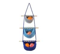 Cpolebev 1 Pezzo 3 Ripiani sopra la Porta Organizer Cestini di Frutta Appesi Intrecciati A Mano per Cucina, Decorazione da Appendere alla Parete