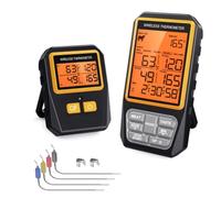 Cpolebev 1 Pezzo 328Ft Termometro per Carne Wireless Termometro per Carne Protetto Termicamente per Grigliate Fumatore BBQ Forno Termometro Digitale da Cucina per Alimenti con 4 Sonde Allarme Timer