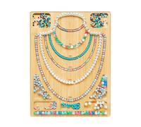 Cpolebev 1 Pezzo Combo Beading Board per la Realizzazione di Braccialetti e Collane, Colore Legno per la Creazione di Gioielli, Piastra per Perline