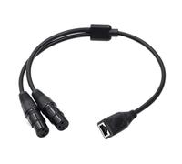 Cpolebev 1 Pezzo di Adattatore Doppio XLR Femmina A RJ45 da 3 Pin, RJ45 A Doppio XLR per Serie Controller -con e Accessori per Pezzi di Ricambio per Studio di Registrazione