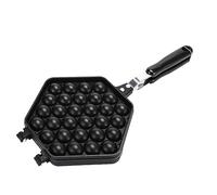 Cpolebev 1 Pezzo Eggettes Iron Alluminio Hongkong Waffle Pan Stampo Rivestimento Antiaderente Piatto per Muffin Fai da Te Nero