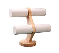 Cpolebev 1 Pezzo Espositore per Gioielli in Legno Massello A 2 Strati, Espositore per Orologi, Braccialetti, 4