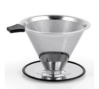 Cpolebev 1 Pezzo in Acciaio Cono caffè Gocciolatore Filtro caffè A Goccia Lenta Filtro Carta e Riutilizzabile Micromesh Ultra Fine