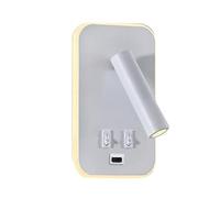 Cpolebev 1 Pezzo Lampada da Parete Retroilluminazione Ricarica USB Rotazione di 330 Gradi Lampada da Parete Regolabile Lampada da Comodino Studio Lampada da Lettura Sconce