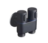 Cpolebev 1 Pezzo Rubinetto A Parete 1 In 2 Out Valvola Ad Angolo Deviatore Doppio Controllo Bagno Rubinetto per Autopulizia (Nero)
