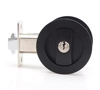 Cpolebev 1 Pezzo Serratura Tascabile Scorrevole Nero Privacy Porta Tascabile Rotonda Hardware Nero Contemporaneo Serratura Tascabile con Chiavi