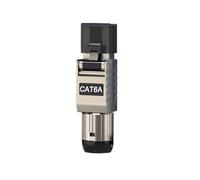 Cpolebev 1 Pz Connettori per Cavi Ethernet RJ45 Cat6A RJ45 Spina di Terminazione Facile Attrezzi in Metallo 2000 MHz 40G LAN 22 AWG - 24 AWG Durevole Facile Installazione