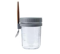 Cpolebev 1 Pz Contenitore per Tazza da Colazione Barattolo Ermetico per D'Avena con Coperchio e Cucchiaio Tazza per D'Avena Portatile per Insalate Cereali Durevole Grigio