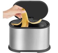 Cpolebev 1 Pz Mini Bidone Della Spazzatura con Coperchio 4 L Piccolo Contenitore per Compost da Cucina In Acciaio Mini Bidone Della Spazzatura da Appoggio