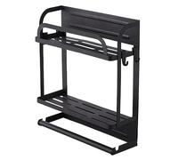 Cpolebev 1 PZ Portaspezie Magnetico Organizer Frigorifero A 2 Livelli con Porta Salviette di Carta e Ganci Rimovibili