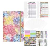 Cpolebev 1 Set A6 Budget Binder, Binder del Budget con Buste con Zip, Cartellina del Budget, Organizzatore Dei Soldi per Contanti, A6 Binder Durevole Facile Installazione C.