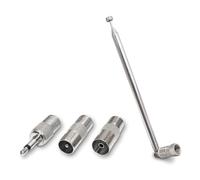 Cpolebev 1 Set Antenna Radio FM Telescopica Antenna A Stelo Adattatore da 3,5 mm Ricevitore Stereo MAV Spina Tipo F Antenna A 7 Sezioni