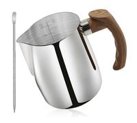 Cpolebev 1 Set Brocca per Il Latte con Tazza per Montalatte in Acciaio Inossidabile da 20 OZ (600 Ml), Brocca per la Cottura A 'Espresso con Manico Antiscottatura