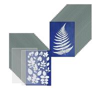Cpolebev 1 Set di Carta Cianotipica con Kit di Carta per Stampa Solare con Pannello Acrilico da 2 Fogli, Carta Cianotipica