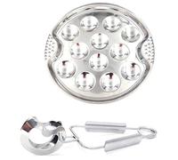 Cpolebev 1 Set di Piatto di Lumache Ai Funghi nel Acciaio Inossidabile con 12 Scomparti Strumento per Lumache alla Griglia 12 Vassoio per Conchiglie alla Griglia