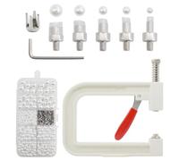Cpolebev 1 Set di Presse Manuali per Macchine per L'Incastonatura di Perle Pressa per Rivetti in Plastica per Decorare Vestiti +5 Dimensioni di Borchie per Rivetti con Perle Bianche Rotonde