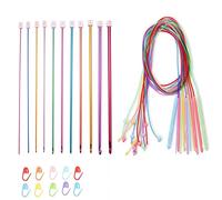 Cpolebev 1 Set di Uncinetti Afgani da 3,5-12 Mm in Plastica con Intrecciato, Set di da Maglia in Alluminio