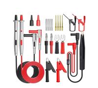 Cpolebev 1 Set P1503E Serie Universale Puntali per Test Sonda Multimetro Kit Ago di Ricambio Punta per Tester IC SMD Gancio per Test Clip A Coccodrillo Rosso e Nero PVC + Rame