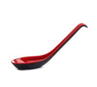 Cpolebev 10 Cucchiai da Zuppa Asiatici Rossi e Neri con Cucchiaio in Stile Cinese, Perfetti per Zuppe di Pho Ramen e Noodle, Facili da Usare e Riutilizzabili