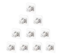Cpolebev 10 PCS Ganci Perforazione Autoadesivi per Bastone per Tende Chiodi Staffe per Bastone per Tende
