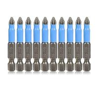 Cpolebev 10 PCS Set di Punte per Cacciavite Magnetiche Testa A Croce Antiscivolo 1/4 di Pollice Codolo Esagonale 2 Pollici/50 mm
