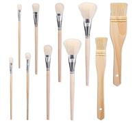 Cpolebev 10 Pennelli per Pittura, Dimensioni Pennelli In Pelo di Capra per Dipingere Pareti Pennello per Dorare In Morbida Pelliccia per Dipingere Riutilizzabile