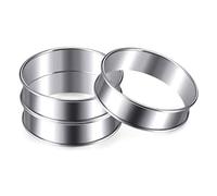 Cpolebev 10 Pezzi Anelli Laminati Doppi Anelli Anelli Muffin nel Acciaio Inossidabile Anelli Crumpet Anelli Rotondi Torta per Utensili da Forno per La Casa