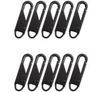 Cpolebev 10 Pezzi Cerniera Pull Kit di Riparazione per Cerniera di Ricambio Cerniera Slider Linguetta di Fissaggio Universale per Cerniera Cerniera nel Metallo (Nero)