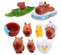 Cpolebev 10 Pezzi di Mini Ornamenti di Capibara, Piccole Statuine di Animali in Miniatura, Come Mostrato, in Resina. Ideali Come Cake Topper per Compleanni.