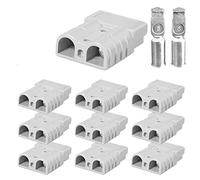 Cpolebev 10 Pezzi per Connettori A Spina Stile Anderson DC Power Tool 50A 12-24V 6AWG Bipolare con Connettori di Alimentazione A Contatto in Rame
