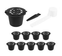 Cpolebev 10 Pezzi Riutilizzabili Filtri per Capsule di Caffè Riutilizzabili per con Pennello A Cucchiaio Accessori da Cucina Filtro da Caffè Nero
