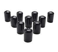 Cpolebev 10 Pezzi Tappi Terminali nel Gomma 16 Mm ID PVC Tubo Tondo Tappo Tappo Copri Vite Filetto Protettore Nero