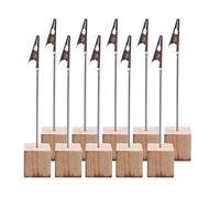 Cpolebev 10 Porta Promemoria con Base In Pino, Clip per Messaggi, per Ufficio, Matrimoni, Feste, Decorazioni per la Casa, Foto di Compleanno
