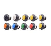 Cpolebev 10 Pz 2Pin Mini Interruttore 12Mm 1A Interruttore Impermeabile PBS-33B 12V Interruttore un Pulsante Momentaneo Reset PBS-33B Non Bloccante
