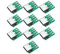 Cpolebev 10 PZ TYPE-C USB3.1 16 Pin Femmina un Connettore Tipo C da 2,54 Mm Adattatore 16P Test PCB Presa Piastra per Trasferimento Dati