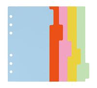 Cpolebev 10 Set di Fogli di Carta Divisori per Soggetto A6, Divisori per Schede Perforate, Divisori per Indici un Schede per Pianificatore di Inserti per Notebook